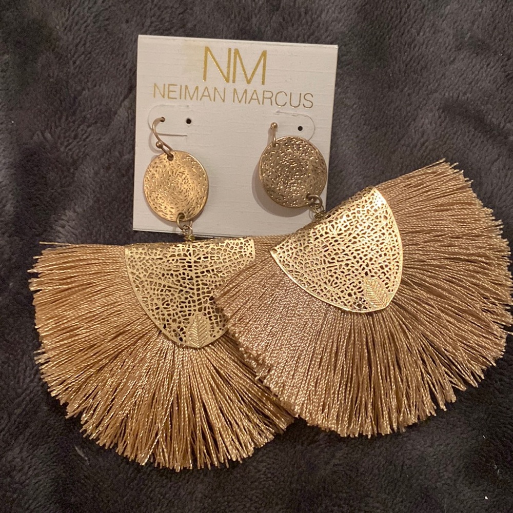 Gold feather earrings